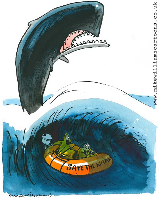 Save the Whale cartoon by Mike Williams